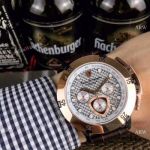 Copy Lamborghini Herrenuhr Quartz watch Rose Gold Bezel Silver Dial